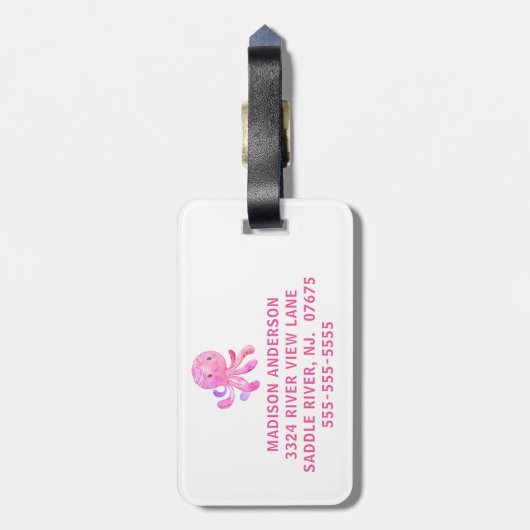 愛らしいアフリカ系アメリカ人の人魚の娘 ラゲッジタグ (裏面縦)