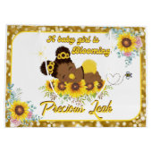 愛らしいアフリカ系アメリカ人ひまわり赤ちゃんシャワー ラージペーパーバッグ (裏面)