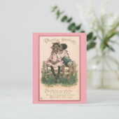 愛らしいアフリカ系アメリカ人カップルヴィンテージバレンタイン ポストカード (スタンド正面)