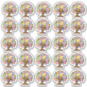 愛らしいアフリカ系アメリカ人女性 シール (正面)