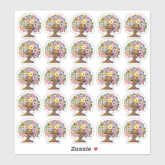 愛らしいアフリカ系アメリカ人女性 シール (シート)