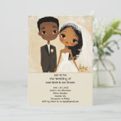 愛らしいアフリカ系アメリカ結婚式招待状 招待状 (スタンド正面)