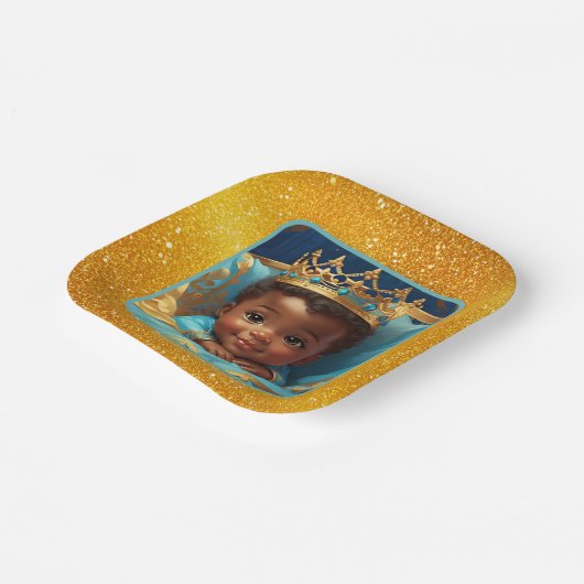 愛らしいアフリ王室のカ王子の赤ちゃんシャワー/誕生日 ペーパープレート (傾斜あり)