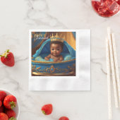 愛らしいアフリ王室のカ王子の赤ちゃんシャワー/誕生日 縁ありカクテルナプキン (インサイチュ)