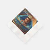 愛らしいアフリ王室のカ王子の赤ちゃんシャワー/誕生日 縁ありカクテルナプキン (角)