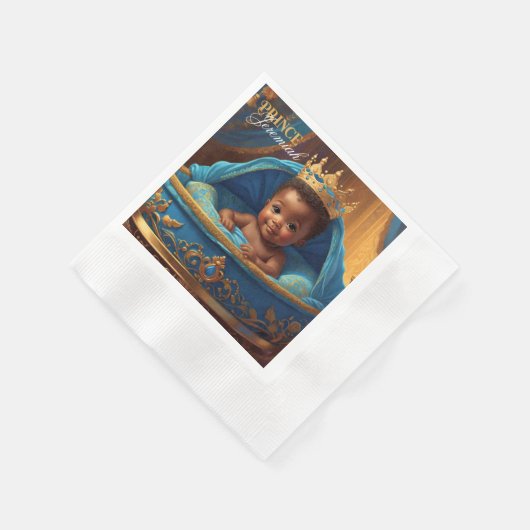 愛らしいアフリ王室のカ王子の赤ちゃんシャワー/誕生日 縁ありカクテルナプキン (角)