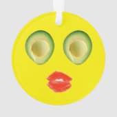 愛らしいアボカド顔レッドグリーン4アメリー オーナメント (裏面)