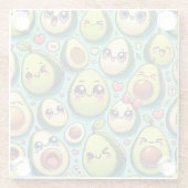 愛らしいアボカド ガラスコースター (裏面)