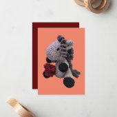 愛らしいアミグルミクロシェ馬ノテカード!!! ノートカード (正面/裏面インサイチュ)