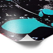 愛らしいアライグマと青い花 フォトプリント            (角)