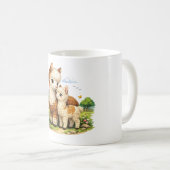 愛らしいアルパカの母と子 コーヒーマグカップ (正面右)