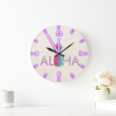 愛らしいアロハハワイのパイナップル ラージ壁時計 (ホーム)