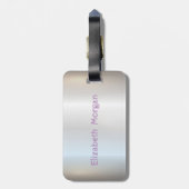 愛らしいアロハハワイアングリッタータートルシルバー ラゲッジタグ (裏面縦)