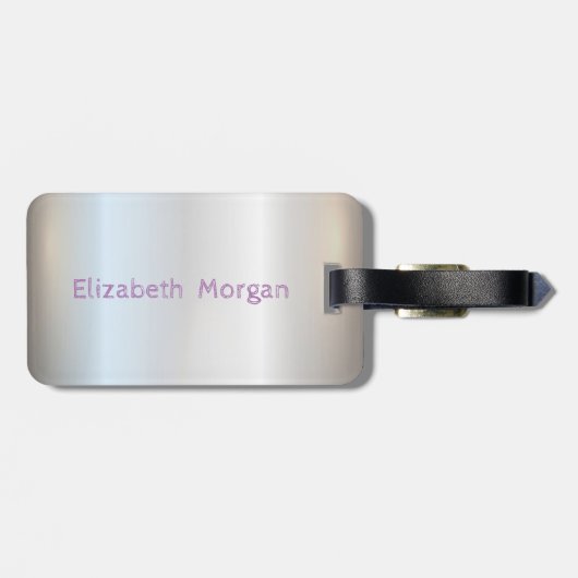 愛らしいアロハハワイアングリッタータートルシルバー ラゲッジタグ (裏面横)