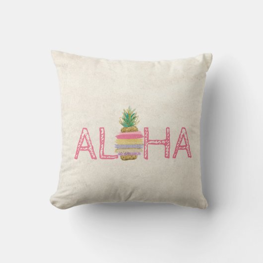 愛らしいアロハハワイアンストライプのパイナップル クッション (正面)