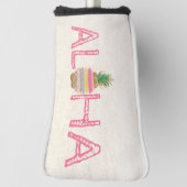 愛らしいアロハハワイアンストライプのパイナップル ゴルフヘッドカバー (回転90)