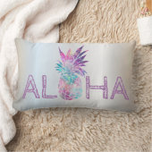 愛らしいアロハハワイアンパイナップルシルバー ランバークッション (ブランケット)