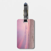 愛らしいアロハハワイアンパイナップルビーチ夕日 ラゲッジタグ (裏面縦)