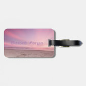 愛らしいアロハハワイアンパイナップルビーチ夕日 ラゲッジタグ (裏面横)