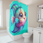 「愛らしいアンゲラフィッシュのスプラッシュ」 シャワーカーテン (インサイチュ)