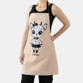 愛らしいアンテロープガール – かわいいドードルデザイン エプロン (インサイチュ)