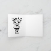 愛らしいアンテロープガール – かわいいドードルデザイン サンキューカード (内部)