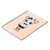 愛らしいアンテロープガール – かわいいドードルデザイン ノートブック (左側)