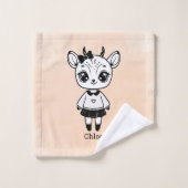 愛らしいアンテロープガール – かわいいドードルデザイン バスタオルセット (ウォッシュタオル)