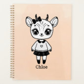 愛らしいアンテロープガール – かわいいドードルデザイン プランナー手帳 (正面)