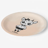 愛らしいアンテロープガール – かわいいドードルデザイン ペーパープレート (アングル)