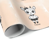 愛らしいアンテロープガール – かわいいドードルデザイン ラッピングペーパー (ロールコーナー)