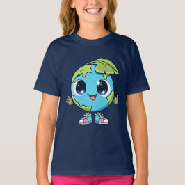 愛らしいアースグラフィック女子エコかわいい毎日衣服 Tシャツ