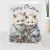 愛らしいアーティックキツネホリデーカードXL カード (正面)