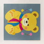 愛らしいイエローテディベア ジグソーパズル (横)