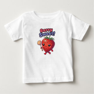 愛らしいイチゴのマラカス持って'Berry Sweet ベビーTシャツ