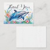 愛らしいイルカありがとう ノートカード (正面/裏面)