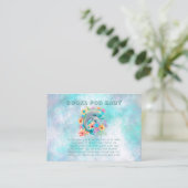 愛らしいイルカと花模様のベビー本 名刺 (スタンド正面)