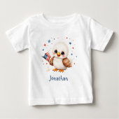 愛らしいイーグル柄の愛国的なベビーグッズ ベビーTシャツ (正面)