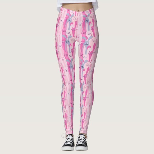 愛らしいイースターのウサギパターン|レギンス レギンス (正面)