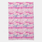 愛らしいイースターのウサギパターン|台所タオル キッチンタオル (縦)