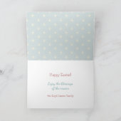 愛らしいイースターウサギのイースターエッグリース カード (内部)