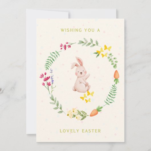 愛らしいイースターカード – 温かみのある セーブザデート (正面)