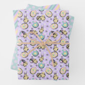 愛らしいイースタースケッチとパステルイースターパターン ラッピングペーパーシート (インサイチュ)