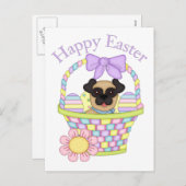 愛らしいイースターバスケットのティーズと贈り物 シーズンポストカード (正面/裏面)