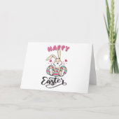 愛らしいイースターバニーからのイースターの挨拶 カード (正面)