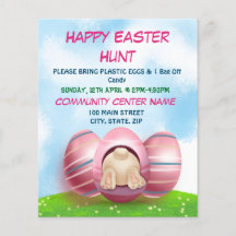 愛らしいイースターバニーとピンクのストライプ卵のイースター