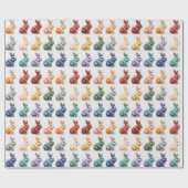 愛らしいイースターバニーズギフトラップ ラッピングペーパー (フラット)
