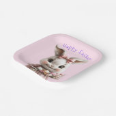 愛らしいイースターバニーピンクの弓色の卵 ペーパープレート (傾斜あり)