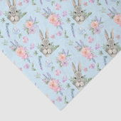 愛らしいイースターバニー春パステルフラワーブルー 薄葉紙 (詳細)
