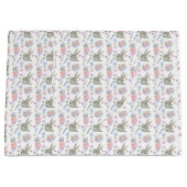 愛らしいイースターバニー春パステルフラワーホワイト ラージペーパーバッグ (正面)